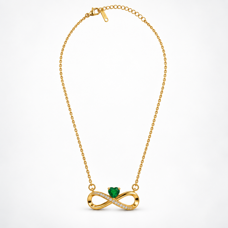 Gold Infinity Heart Pendant Necklace