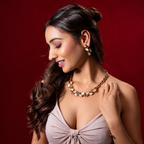 Elegant Gold-Toned Multicolour Stone-Studded Necklace & Earrings