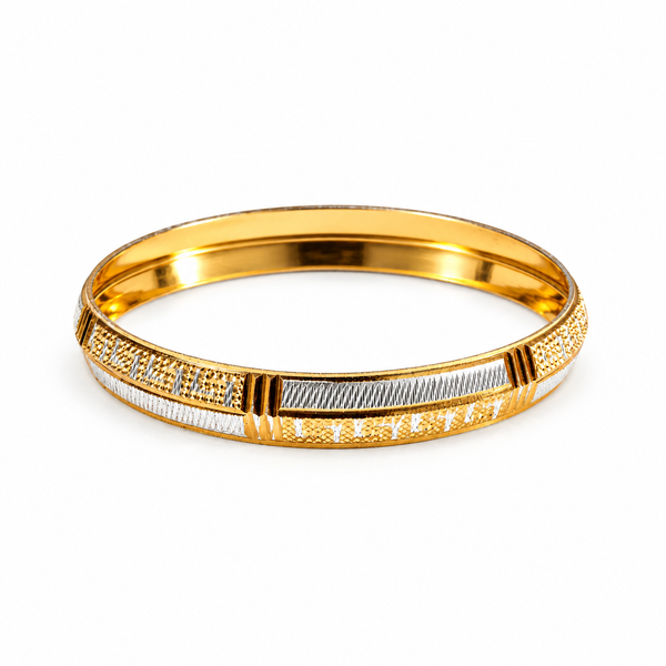 Gold & Silver Designer Textured Kada