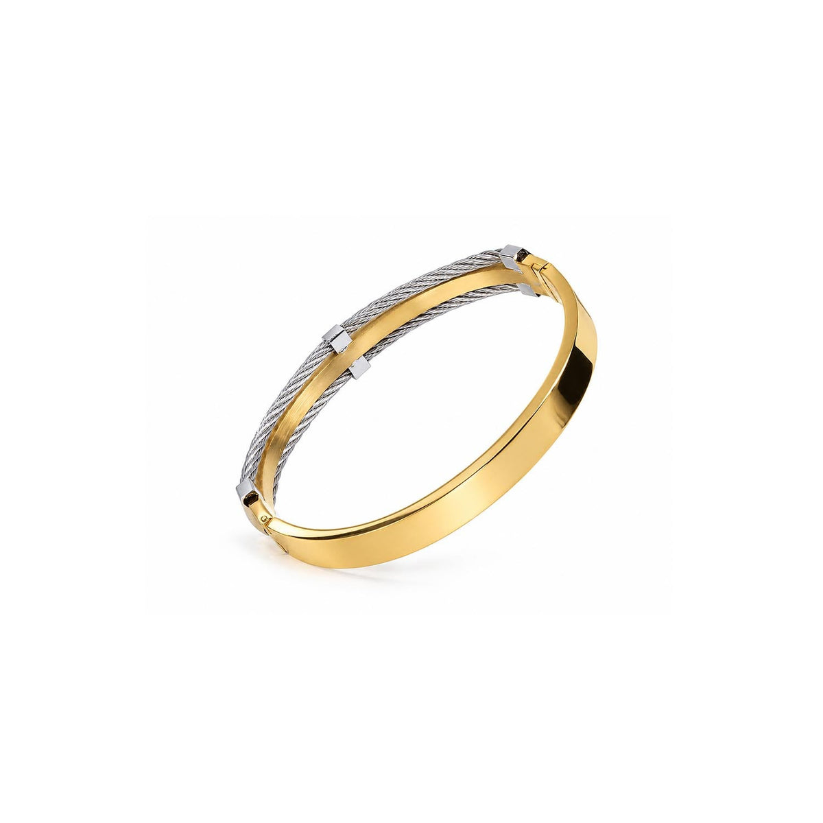 Two-Tone Cable Cuff Bracelet