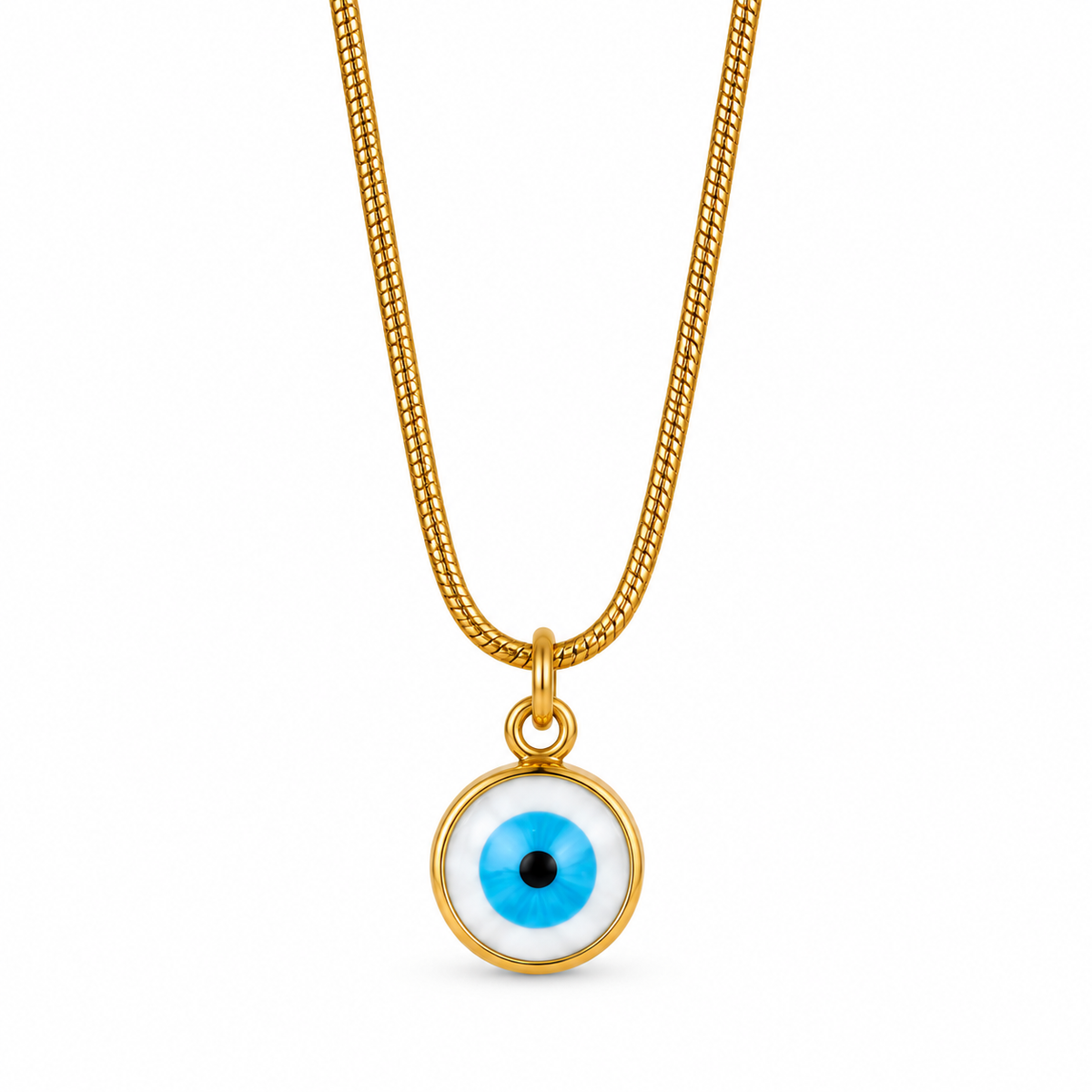 Gold Evil Eye Pendant Necklace