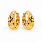 Gold Starburst Huggie Hoop Earrings