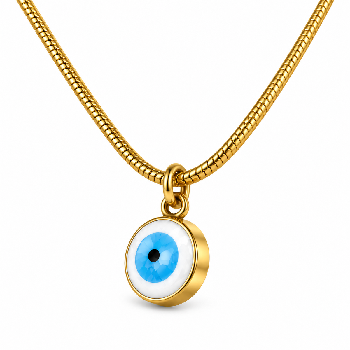 Gold Evil Eye Pendant Necklace
