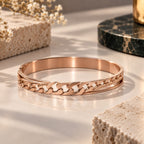 Gold-Tone Floral Cut-Out Bangle for Women – Butterfly CZ Stone Designer Bracelet
