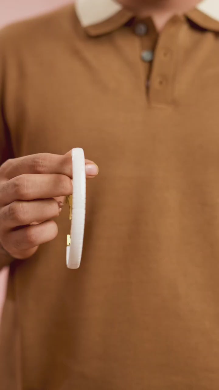 white Gold Block Kada