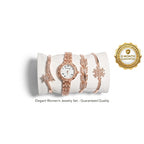 Elegant Rose Gold Women’s Watch & Bracelet Gift Set